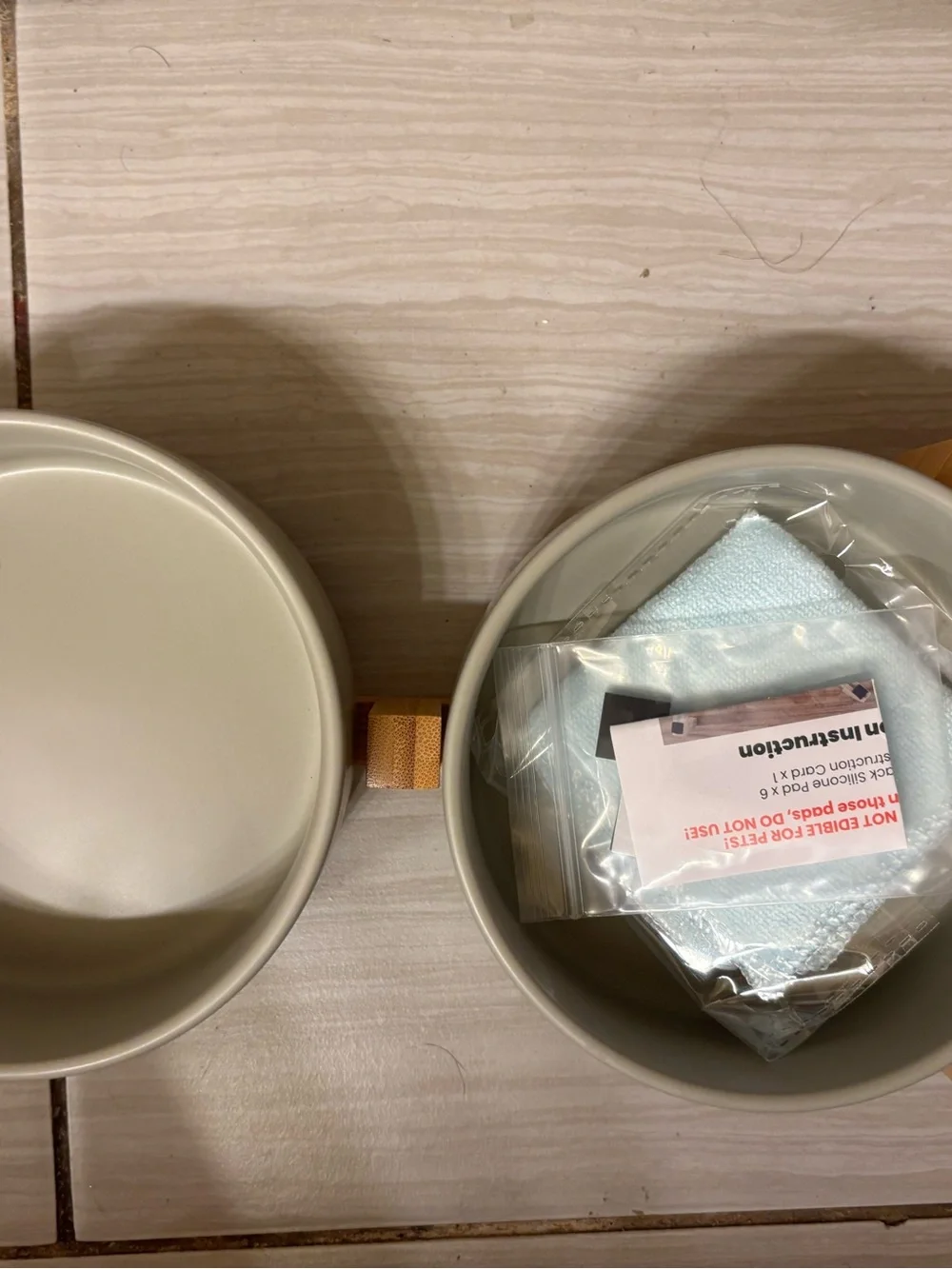 SpunkyJunky Double Pet Bowls - Light Gray